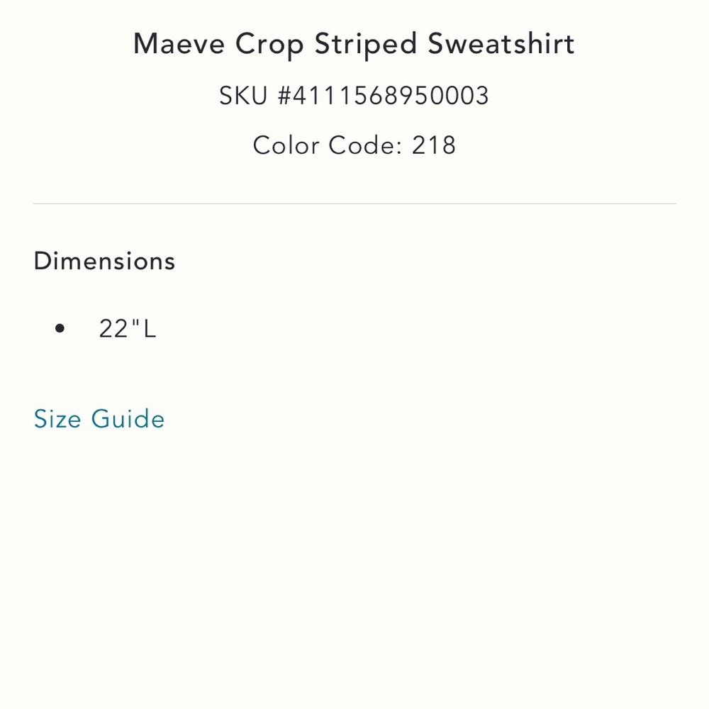 Anthropologie Maeve striped crop sweatshirt - Picture 6 of 9